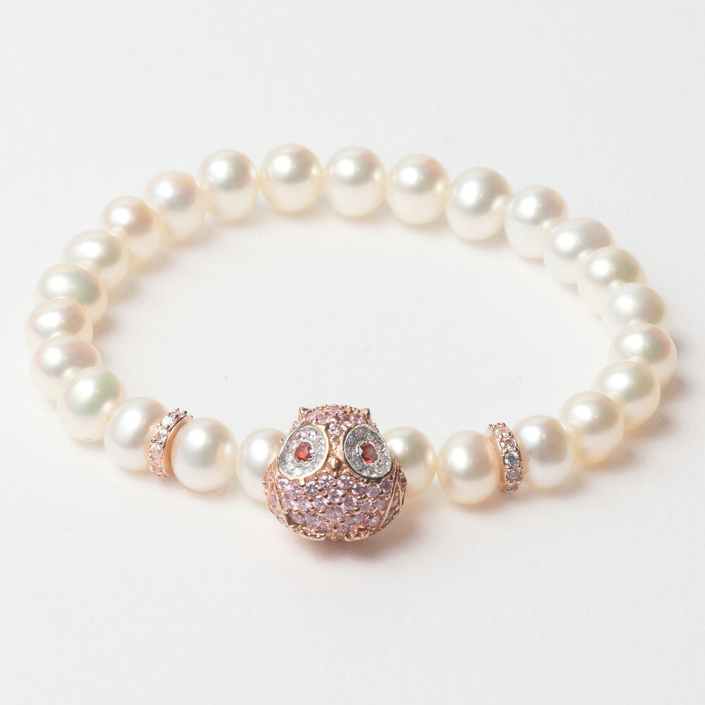 Bracelet Femme Lancaster JLA-BR-OWL-2-WH Blanc Argent 925 16 mm Rosé