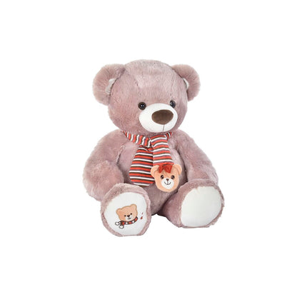 Ours en peluche DKD Home Decor Blanc Écharpe Marron Polyester Enfant Ours