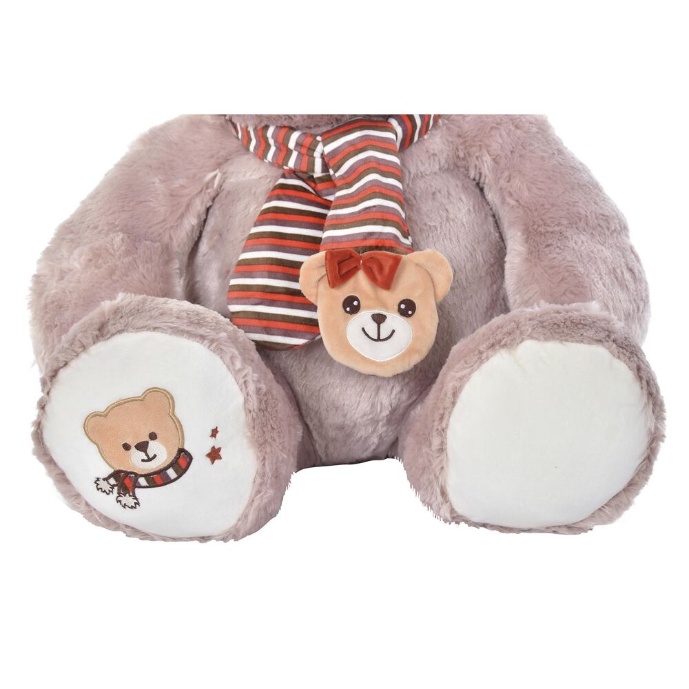 Ours en peluche DKD Home Decor Blanc Écharpe Marron Polyester Enfant Ours