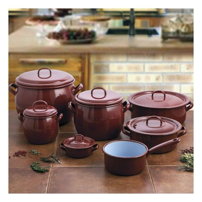 Casseroles avec Couvercle Quid Classic Marron Acier émaillé