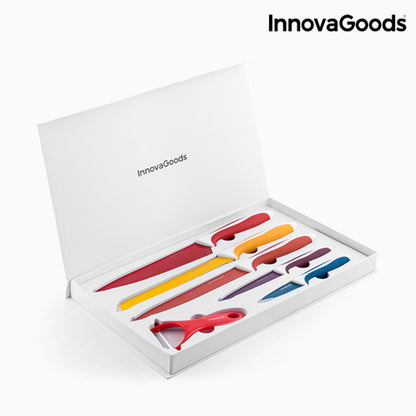 Ensemble de Couteaux en Céramique et Éplucheur Knoolvs InnovaGoods 6 Pièces