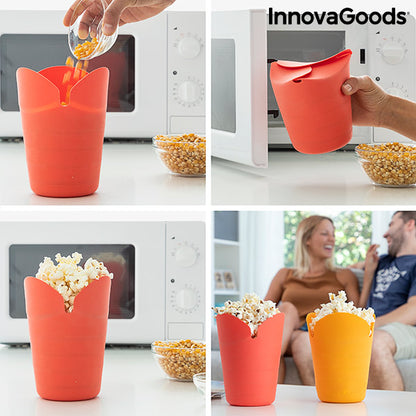 Bols à Pop-corn Pliables en Silicone Popbox InnovaGoods (Pack de 2)