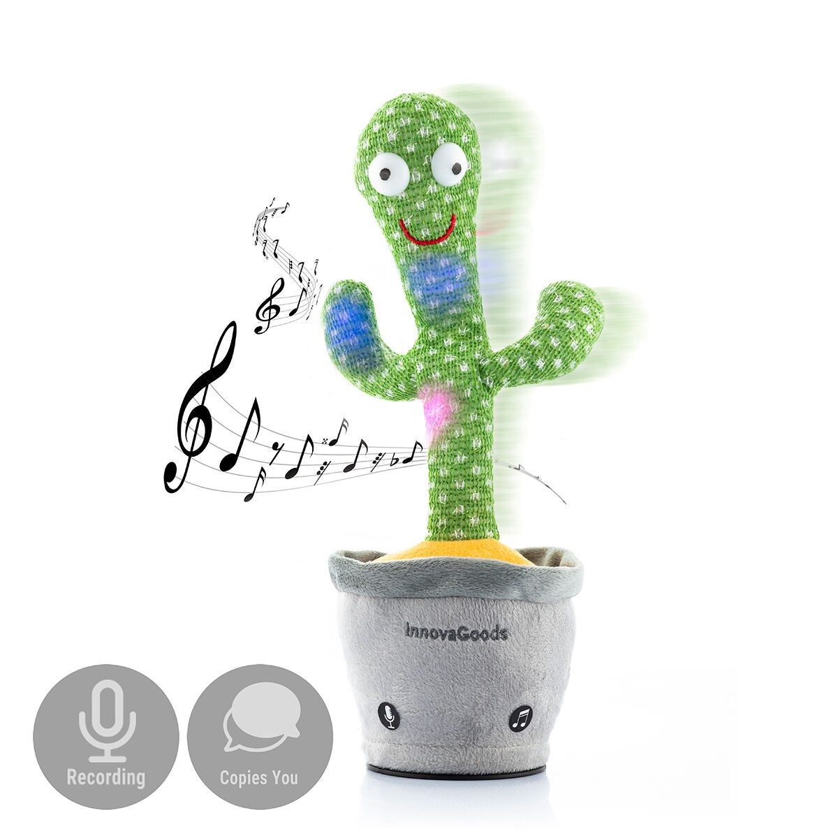 Cactus Dansant et Parlant avec Musique et LED Multicolores Pinxi InnovaGoods