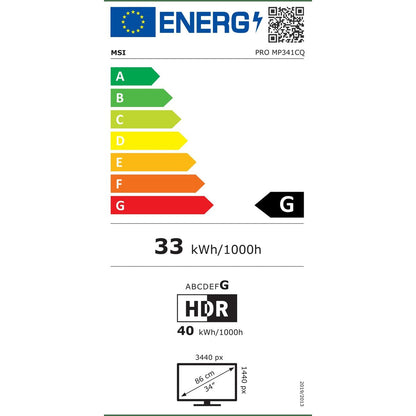 Écran MSI 9S6-3PB2CT-004 34" LED VA Flicker free