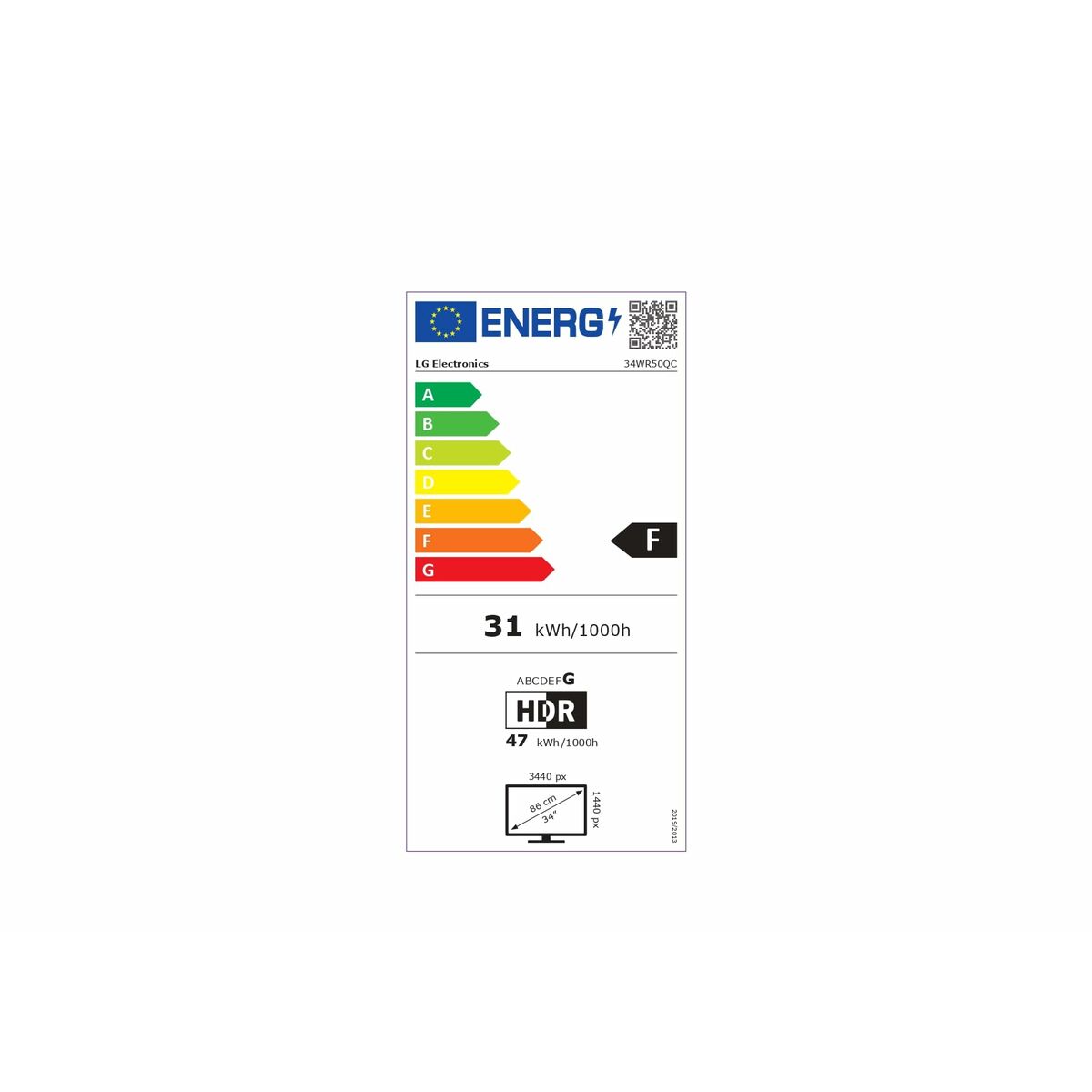 Écran LG 34WR50QC-B.AEU HDR10 VA LCD Flicker free