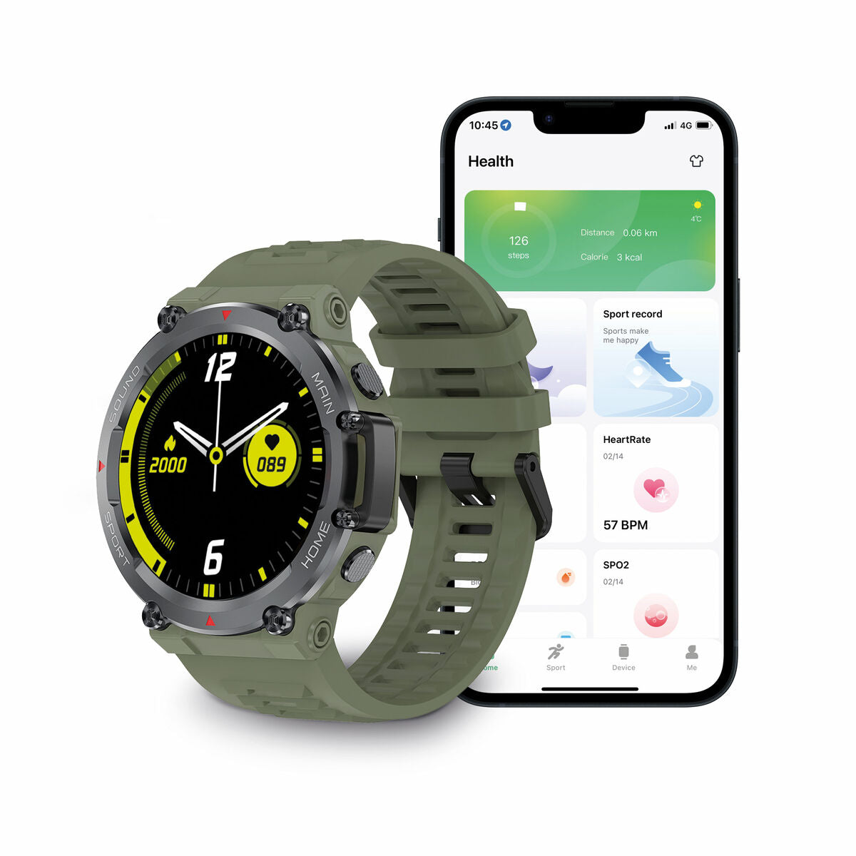 Montre intelligente KSIX Oslo 1,5" Bluetooth 5.0 270 mAh Vert