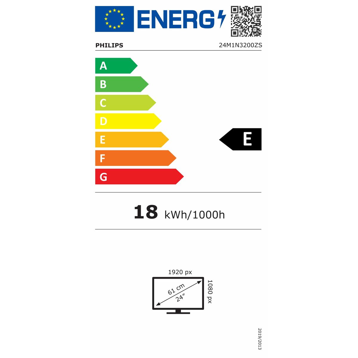 Écran Philips 24M1N3200ZS/00 23,8" IPS LCD Flicker free 50-60  Hz