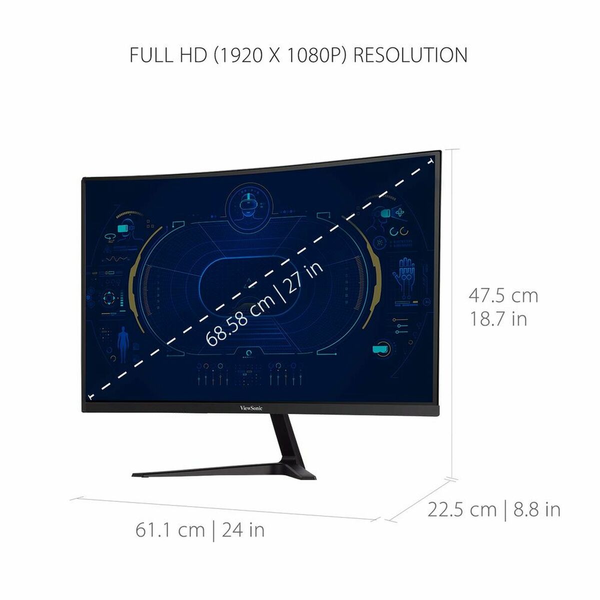 Écran ViewSonic VX2718-PC-MHD 27" FHD LED 165 Hz 27"