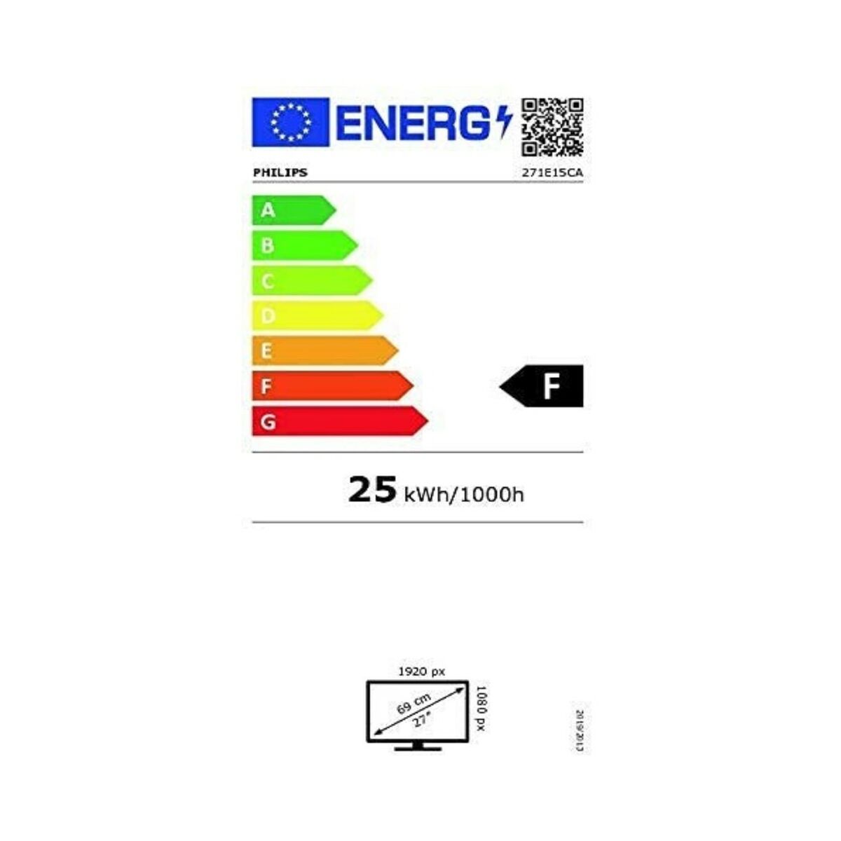 Écran Philips 271E1SCA/00 27" LED VA LCD Flicker free 50-60  Hz