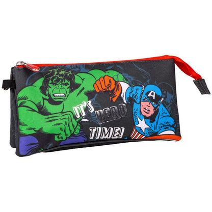 Trousse Fourre-Tout Triple The Avengers Multicouleur 22,5 x 2,5 x 11,5 cm