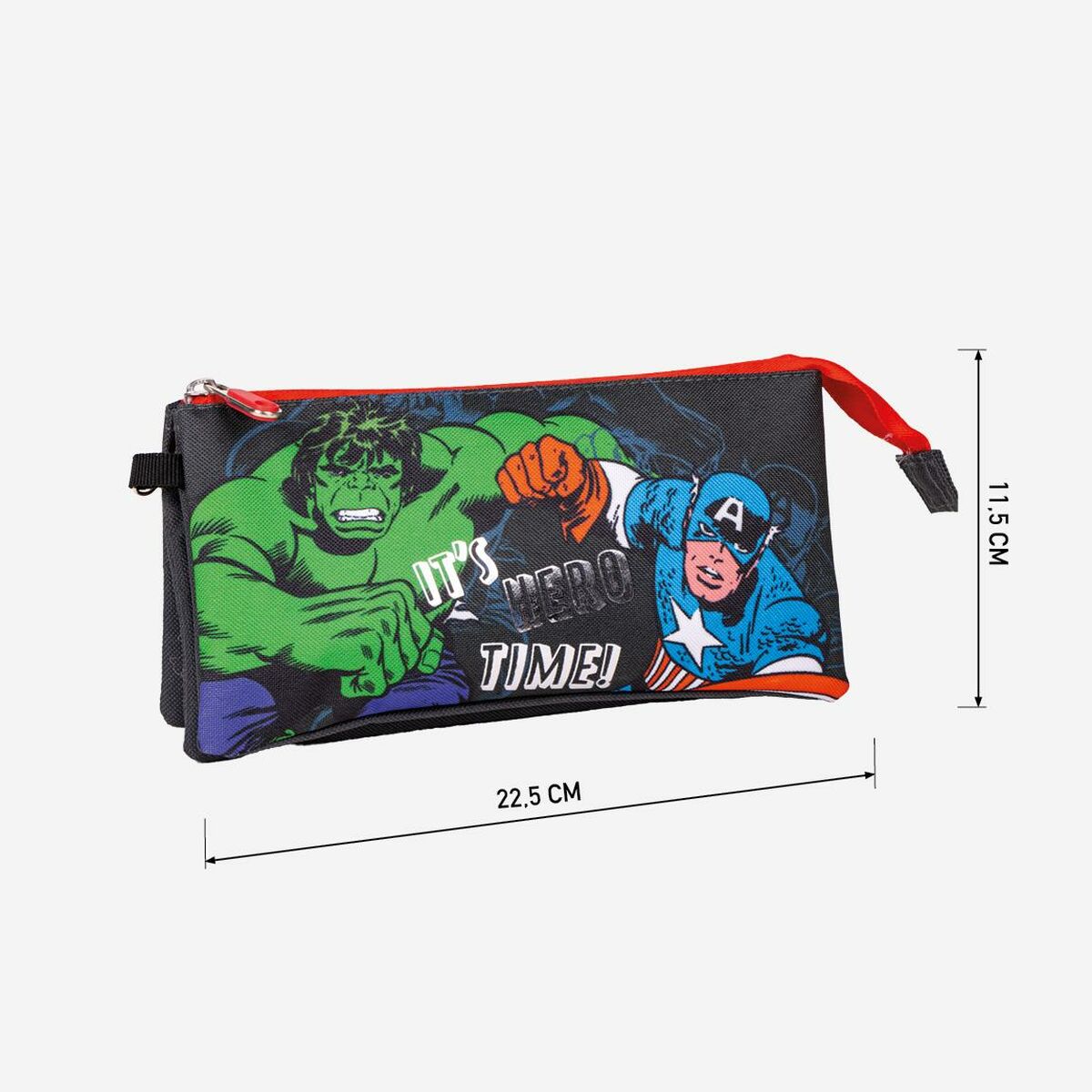 Trousse Fourre-Tout Triple The Avengers Multicouleur 22,5 x 2,5 x 11,5 cm