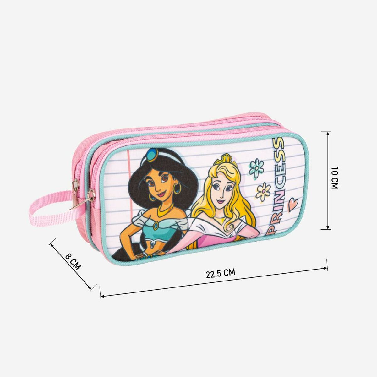 Trousse Fourre-Tout Double Princesses Disney 22,5 x 8 x 10 cm Rose