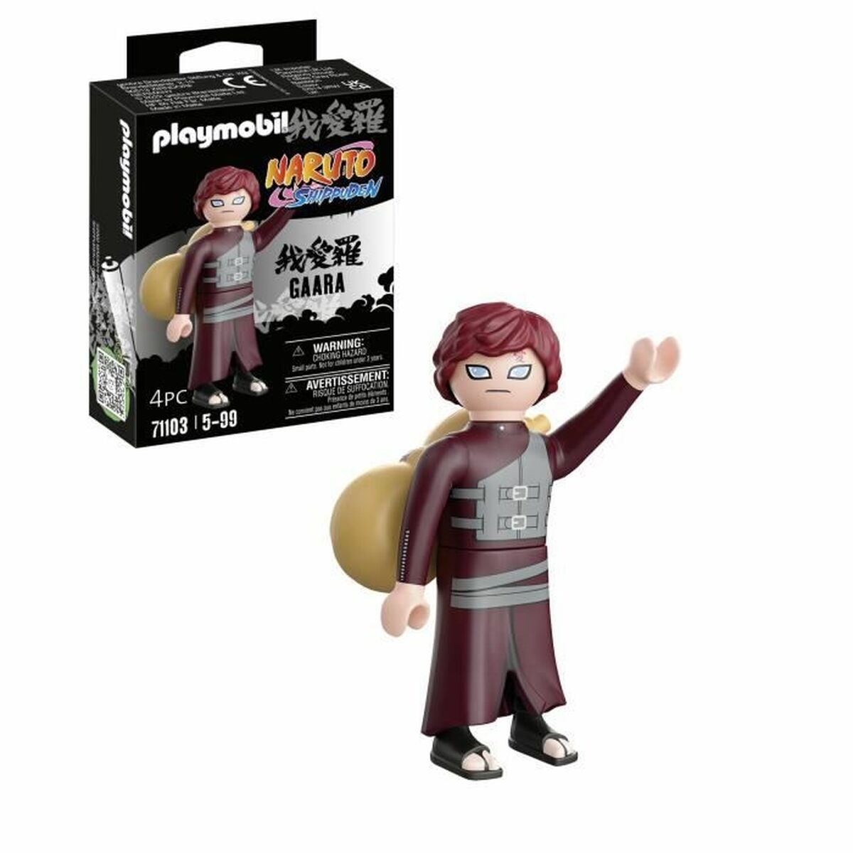 Figurine Playmobil Naruto Shippuden - Gaara 71103 4 Pièces