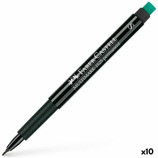 Marqueur permanent Faber-Castell Multimark 1523 S Noir 0,4 mm (10 Unités)