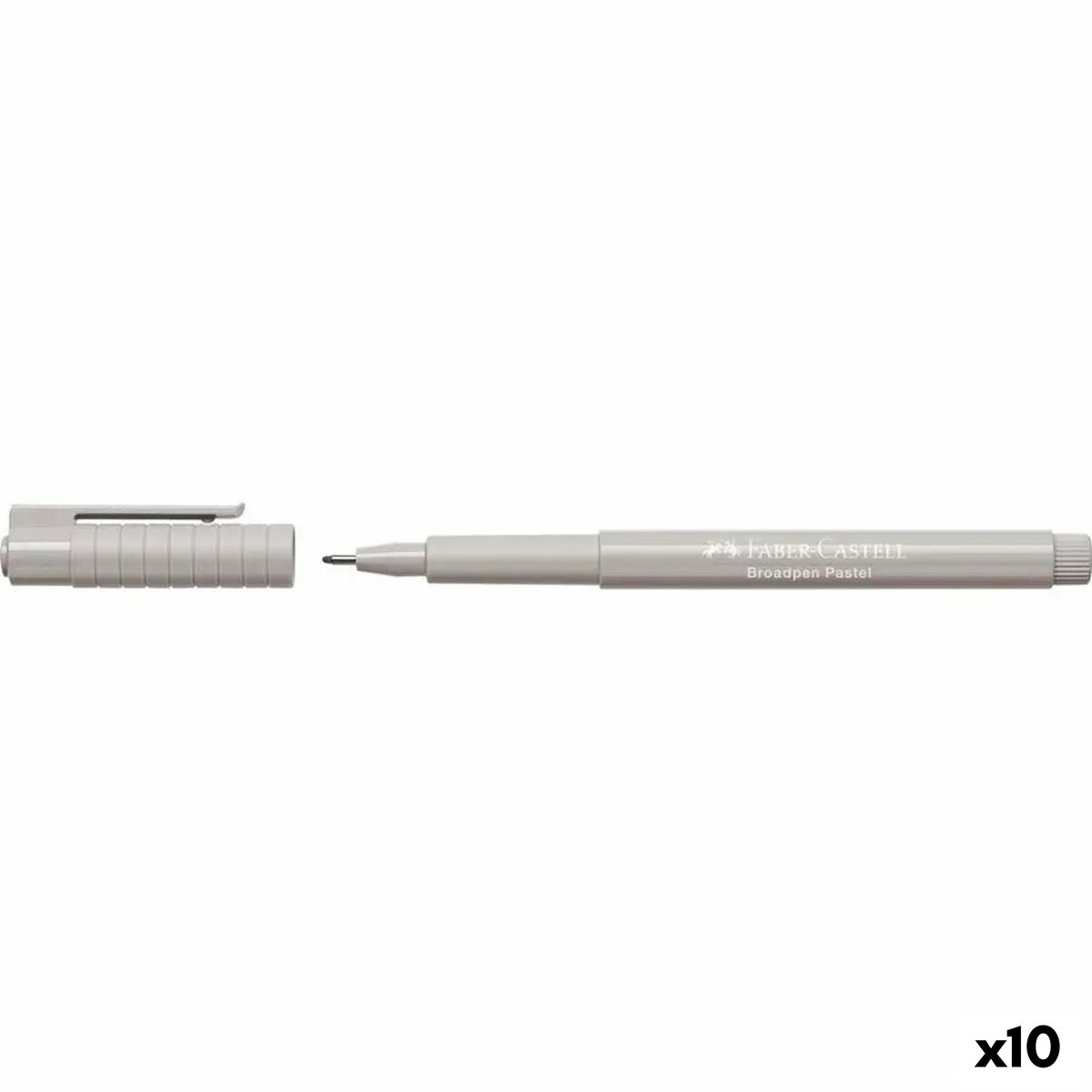 Marqueur permanent Faber-Castell Broadpen Pastel Gris (10 Unités)