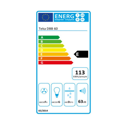 Hotte standard Teka DBB60 I 60 cm 380 m3/h 60 dB 195W