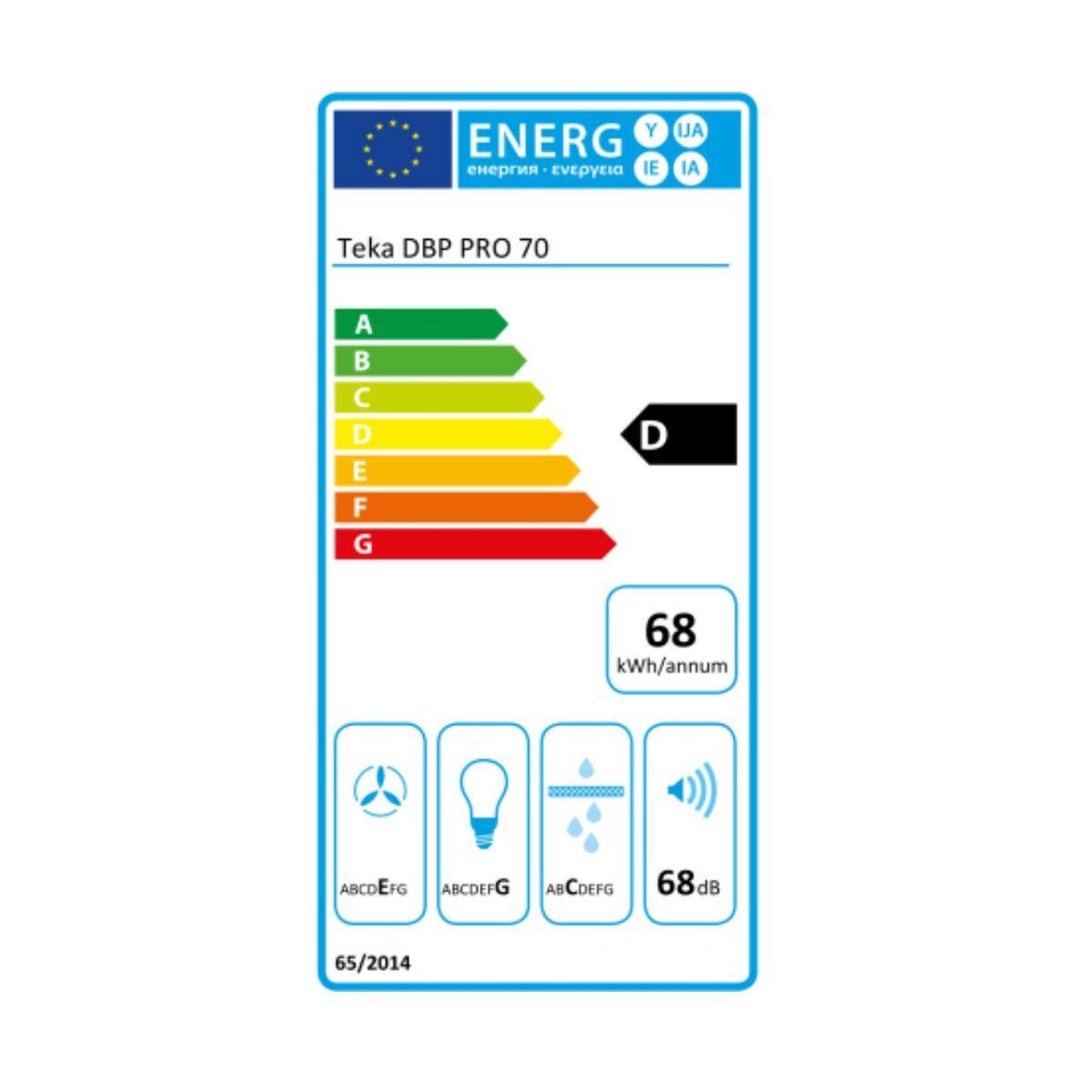 Hotte standard Teka DBP70PRO 70 cm 613 m3/h 68 dB 236W