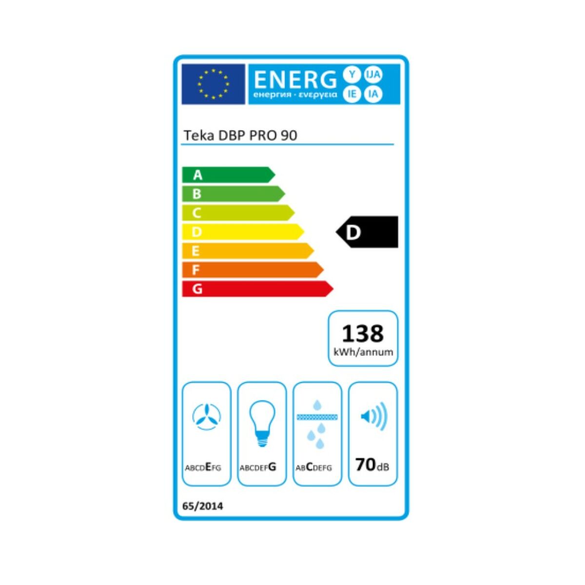 Hotte standard Teka DBP90PRO 90 cm 613 m3/h 68 dB 236W Acier inoxydable