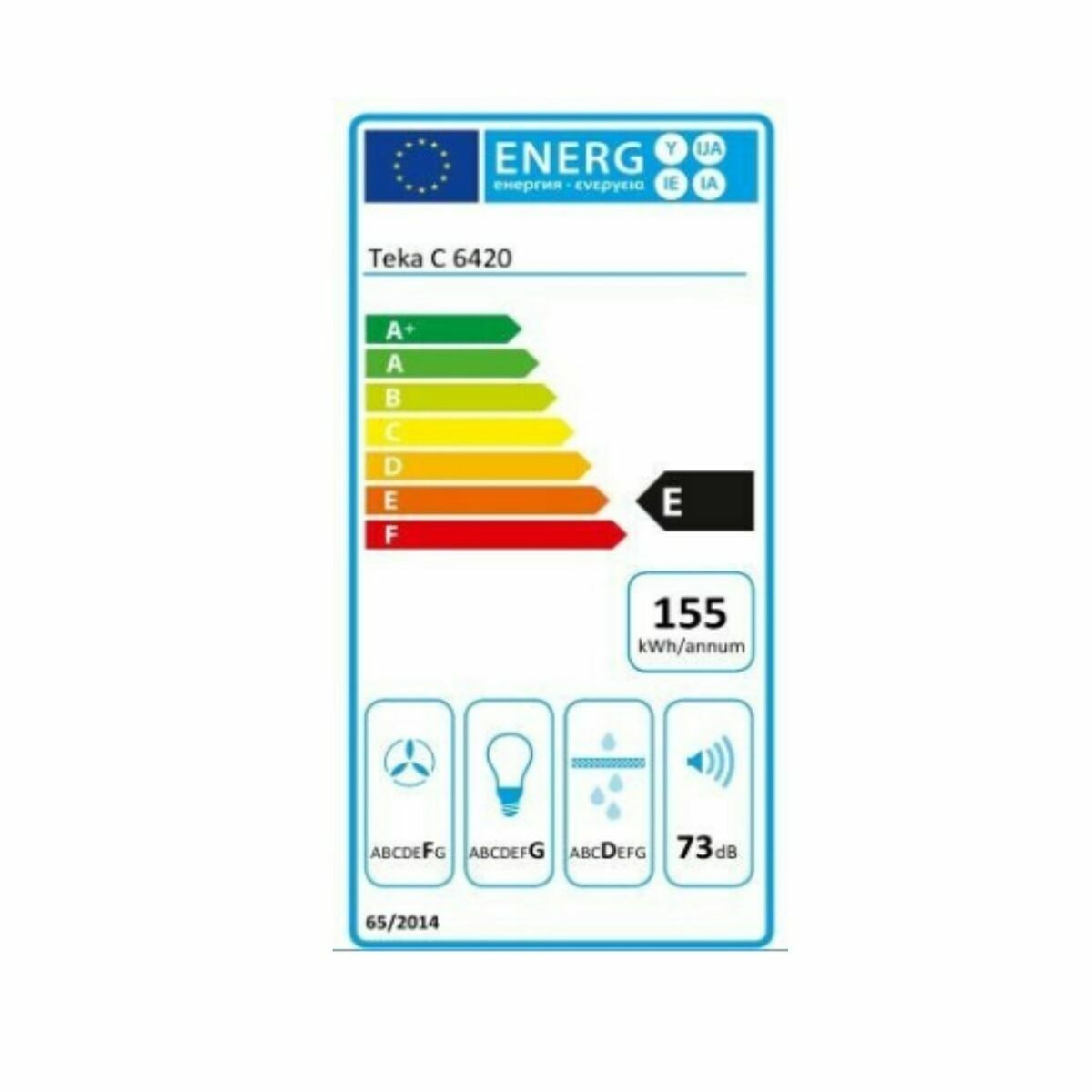 Hotte standard Teka C6420S 60 cm 375 m3/h 73 dB 316W