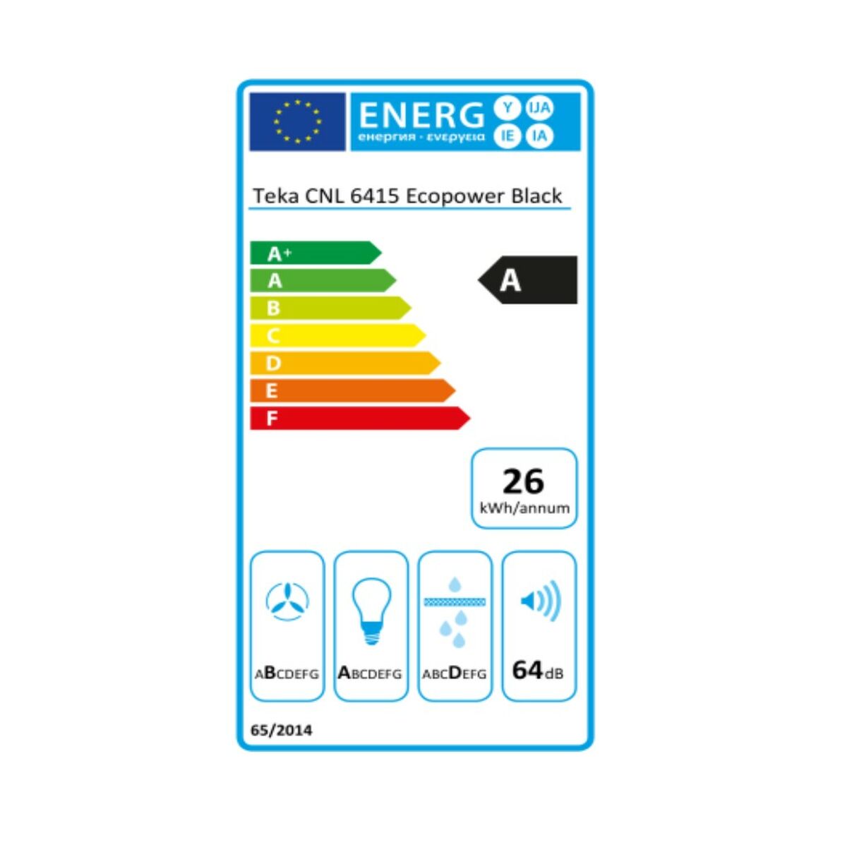 Hotte standard Teka CNL6415BK 60 cm 385 m3/h 64 dB 110W