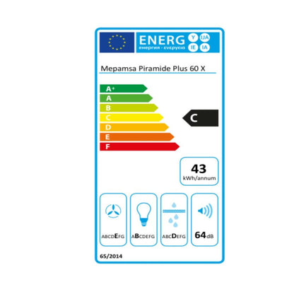 Hotte standard Mepamsa 320.0569.117 60 cm 290 m³/h 65W C Acier