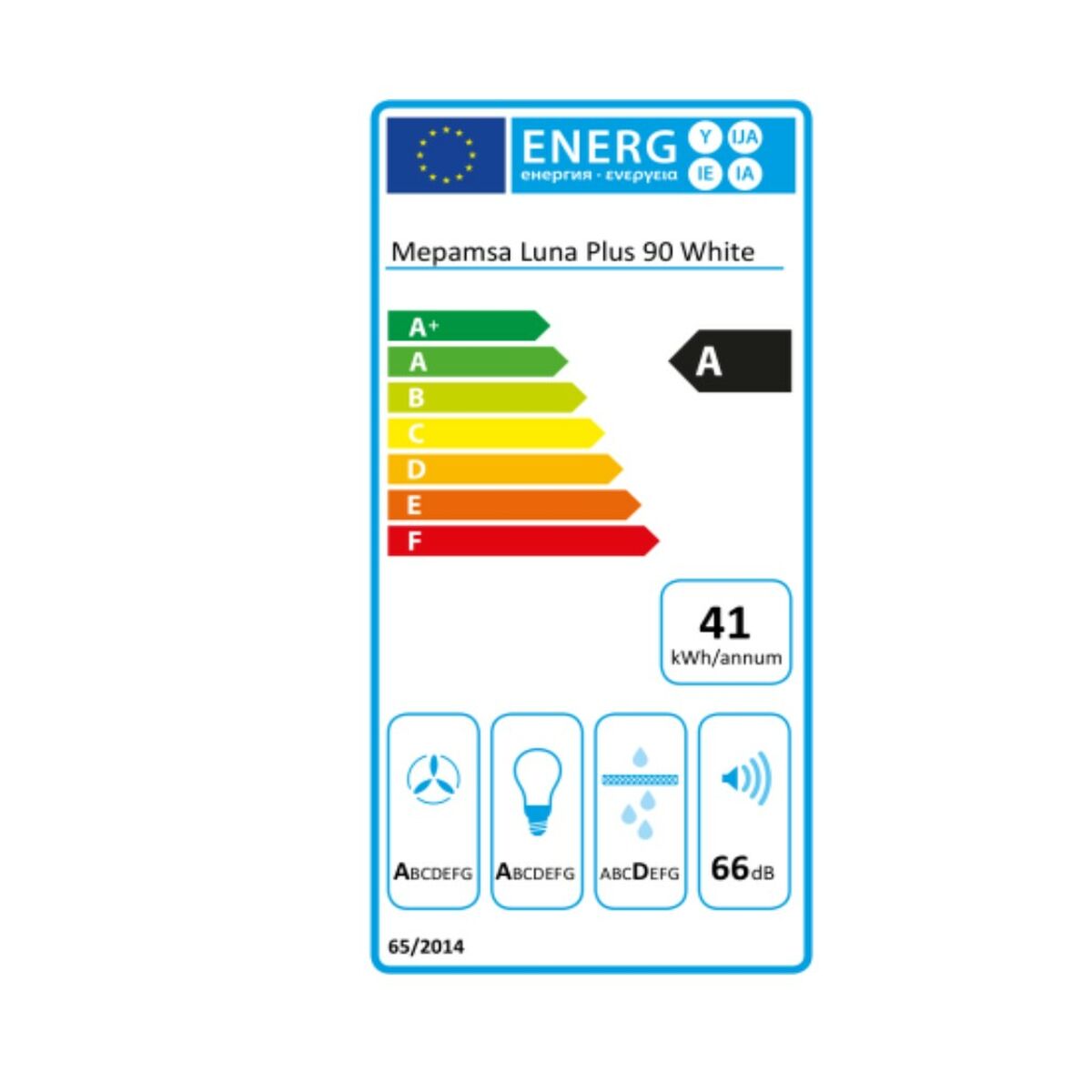 Hotte standard Mepamsa Luna Plus 90 90 cm 590 m³/h 200W A