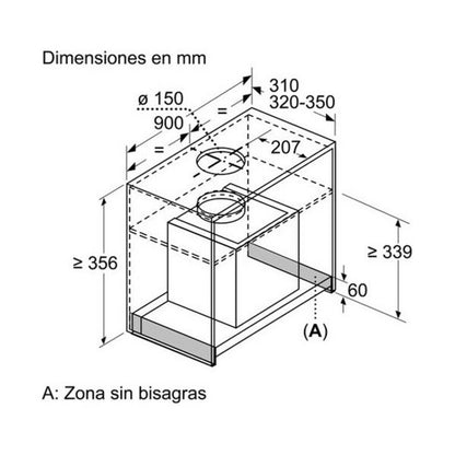 Hotte standard Balay 237515 90 cm 620 m3h 255W Acier