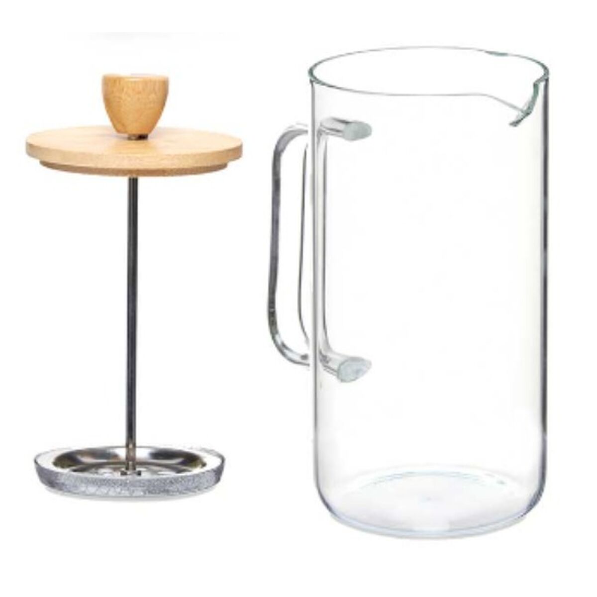 Théière 600 ml Naturel Bambou Verre Borosilicaté