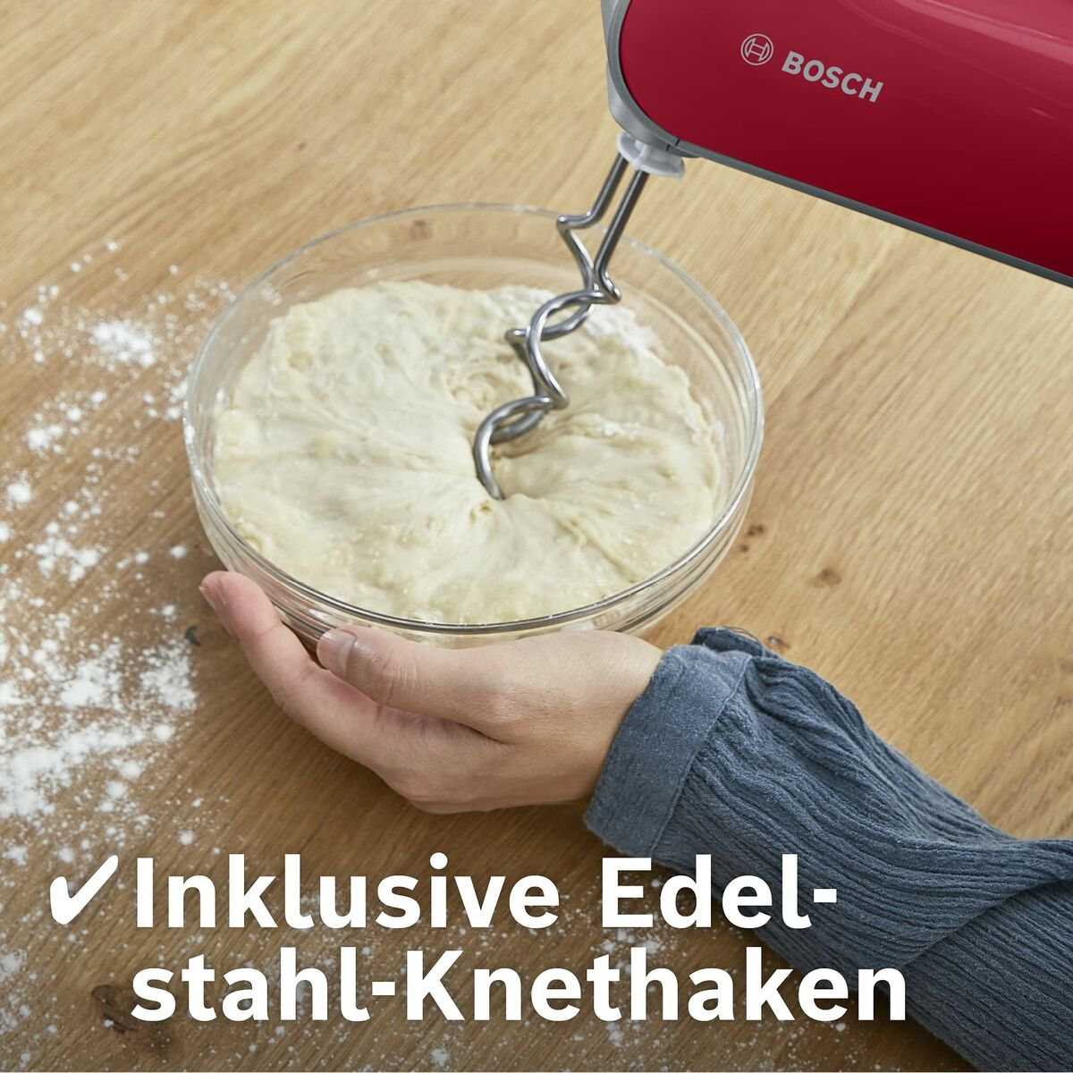 Mixeur/mélangeur de pâte BOSCH MFQ40303 Rouge 500 W