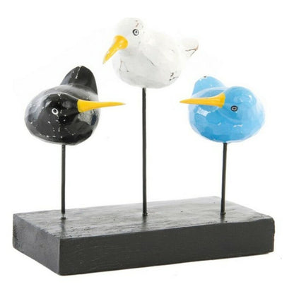 Figurine Décorative DKD Home Decor Bois Métal Oiseaux Kiwi méditerranéen