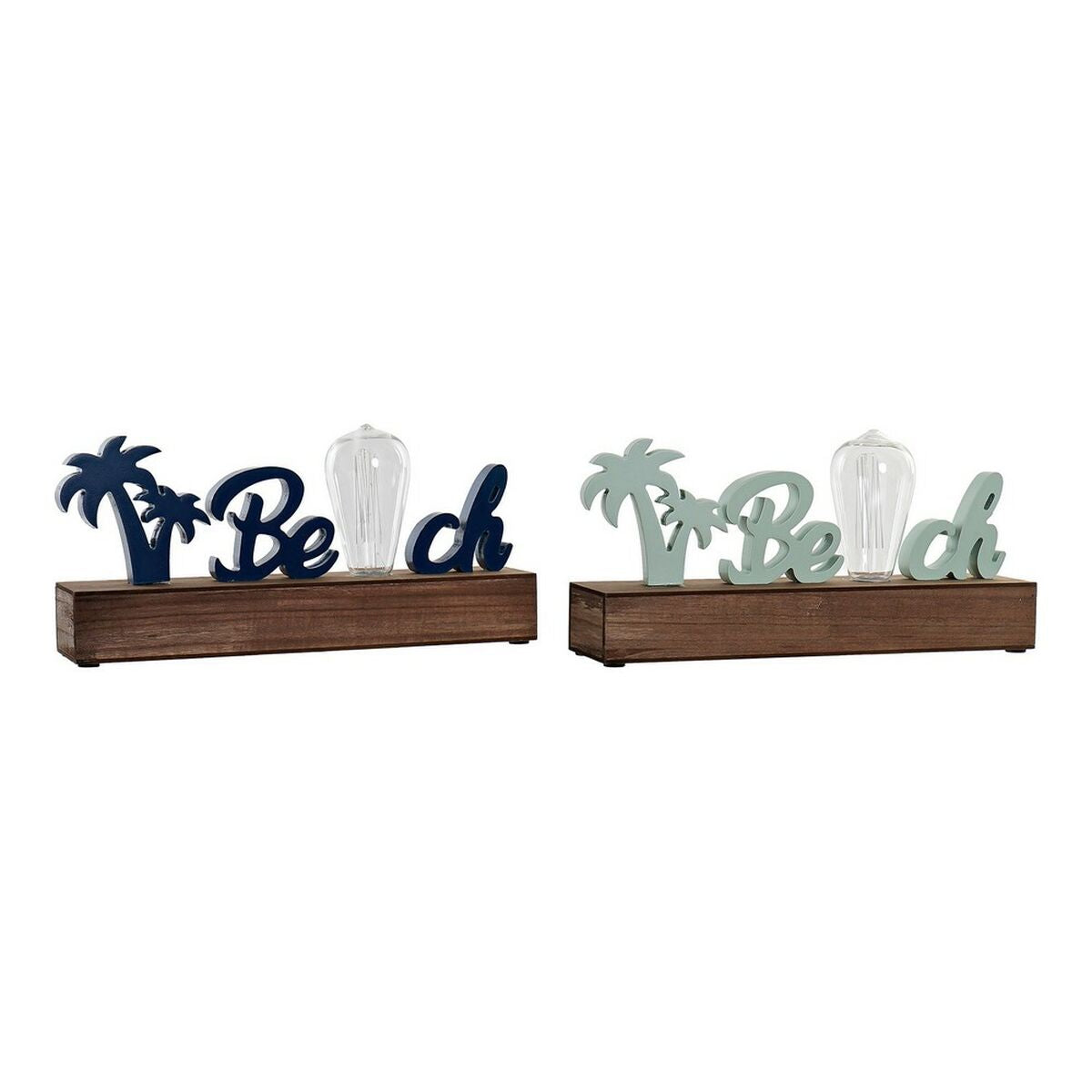 Figurine Décorative DKD Home Decor Beach LED Vert Blue marine méditerranéen 34 x 8 x 16 cm (2 Unités)