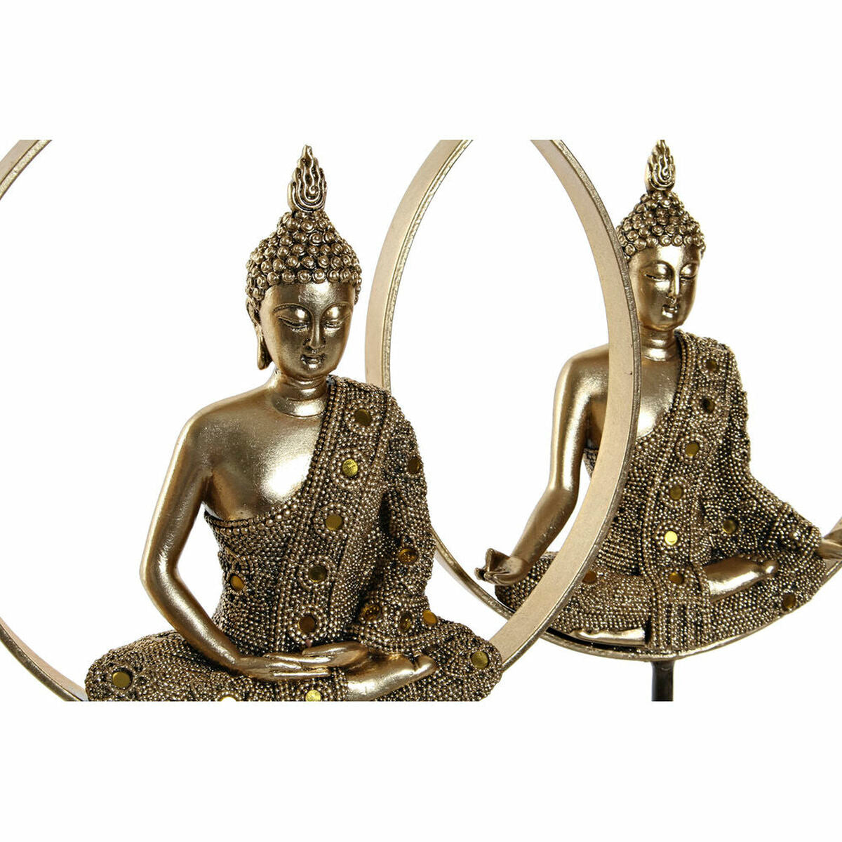 Figurine Décorative DKD Home Decor 26 x 11 x 40 cm Noir Doré Buda Oriental (2 Unités)