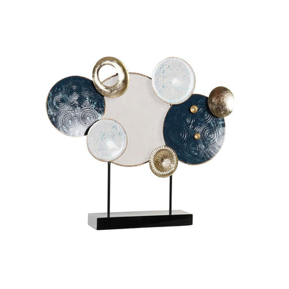 Figurine Décorative DKD Home Decor 62 x 8,3 x 53,3 cm Bleu Doré Blanc Cercles