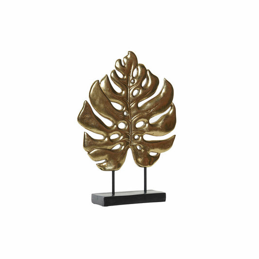 Figurine Décorative DKD Home Decor 25,5 x 6 x 34 cm Noir Doré Tropical Feuille d'une plante