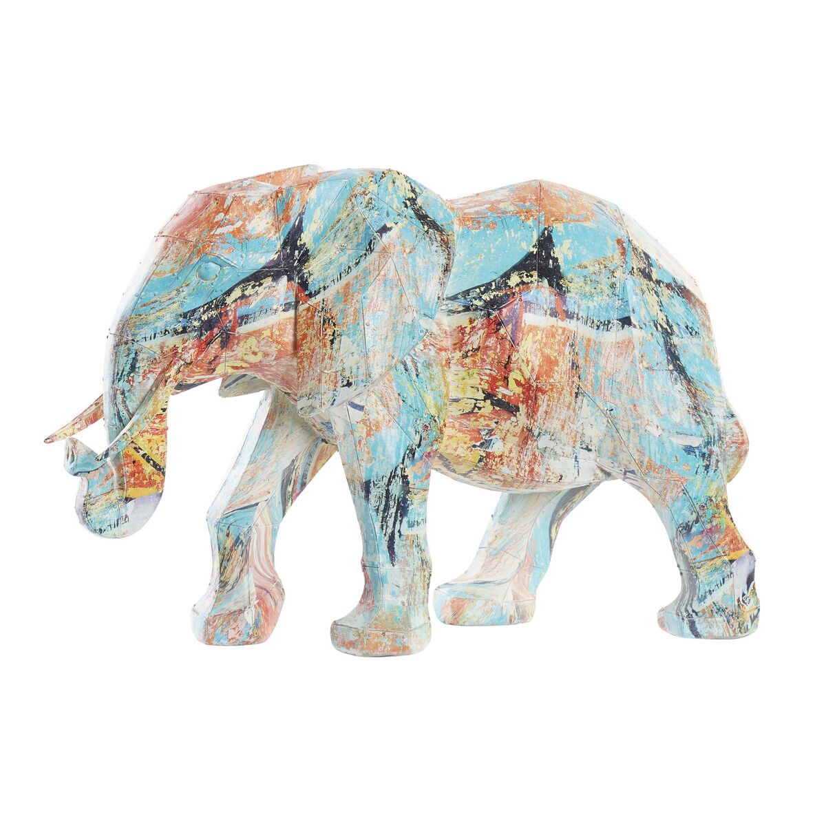 Figurine Décorative DKD Home Decor Eléphant Résine Multicouleur (37,5 x 17,5 x 26 cm)