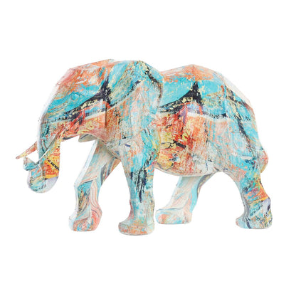 Figurine Décorative DKD Home Decor Eléphant Résine Multicouleur (37,5 x 17,5 x 26 cm)