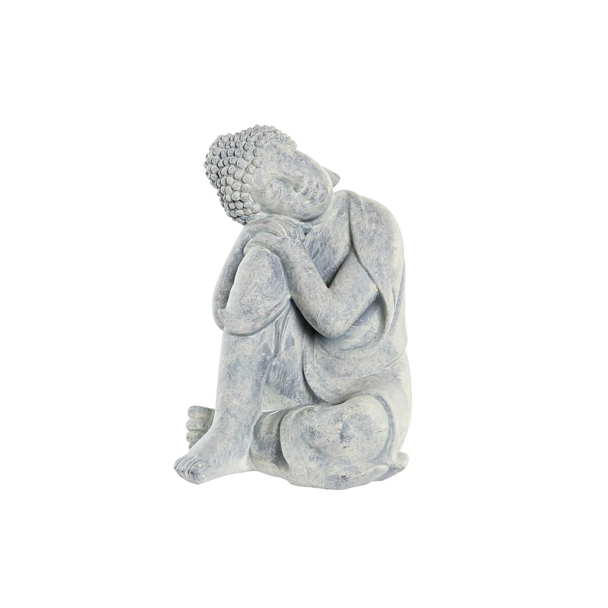 Figurine Décorative DKD Home Decor Gris Gris clair Buda Oriental 18 x 14 x 23 cm