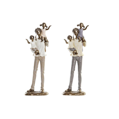 Figurine Décorative DKD Home Decor Blanc Cuivre Famille 10 x 6 x 28 cm (2 Unités)