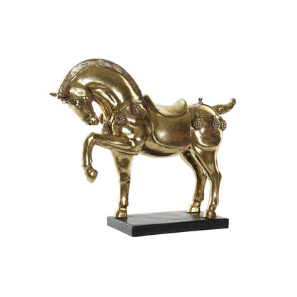 Figurine Décorative DKD Home Decor 29 x 9 x 25 cm Cheval Noir Doré