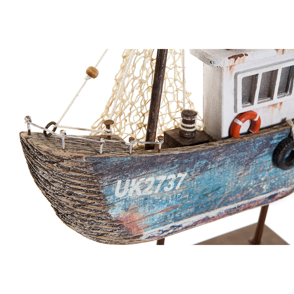 Figurine Décorative DKD Home Decor Bleu Blanc Barco 25 x 4 x 24 cm