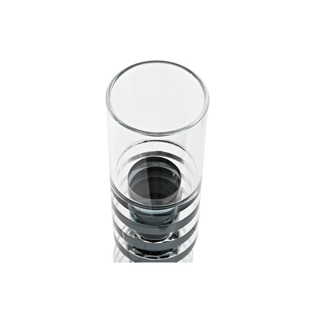 Bougeoir DKD Home Decor Verre Noir Transparent  6 x 6 x 28 cm