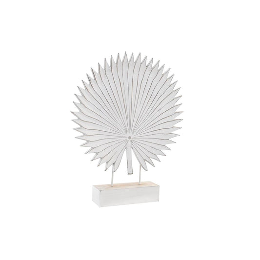 Figurine Décorative DKD Home Decor 36 x 7 x 46 cm Blanc Tropical Feuille d'une plante