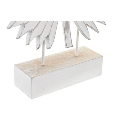 Figurine Décorative DKD Home Decor 36 x 7 x 46 cm Blanc Tropical Feuille d'une plante