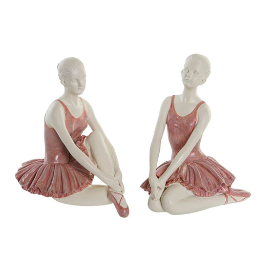 Figurine Décorative DKD Home Decor Romantique Danseuse Classique 16 x 11 x 17 cm (2 Unités)