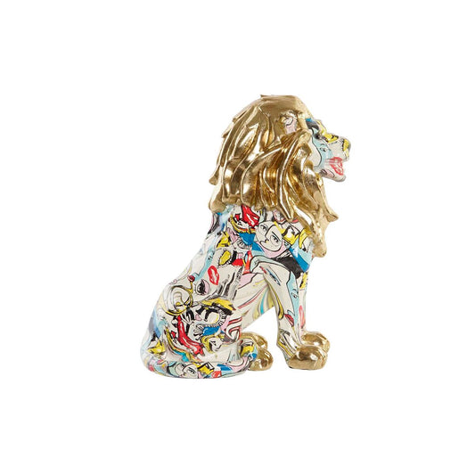 Figurine Décorative DKD Home Decor Doré Lion Résine Multicouleur Moderne (21 x 14,5 x 27 cm) (15 x 21 x 27 cm)