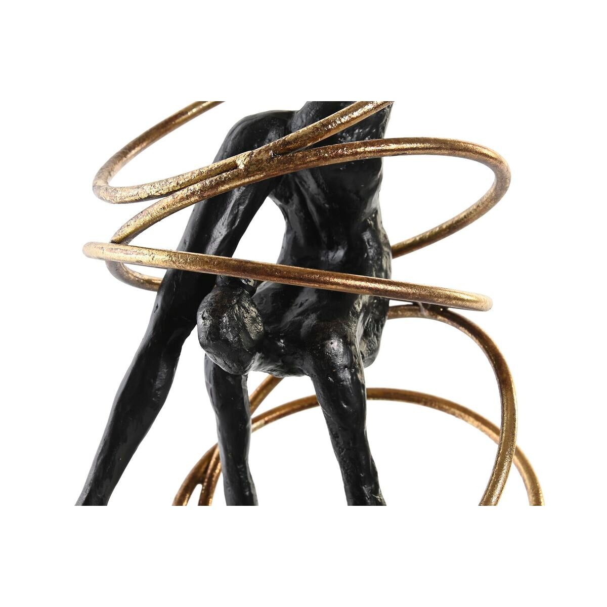 Figurine Décorative DKD Home Decor Noir Doré Métal Résine Moderne (17 x 14 x 42,5 cm)