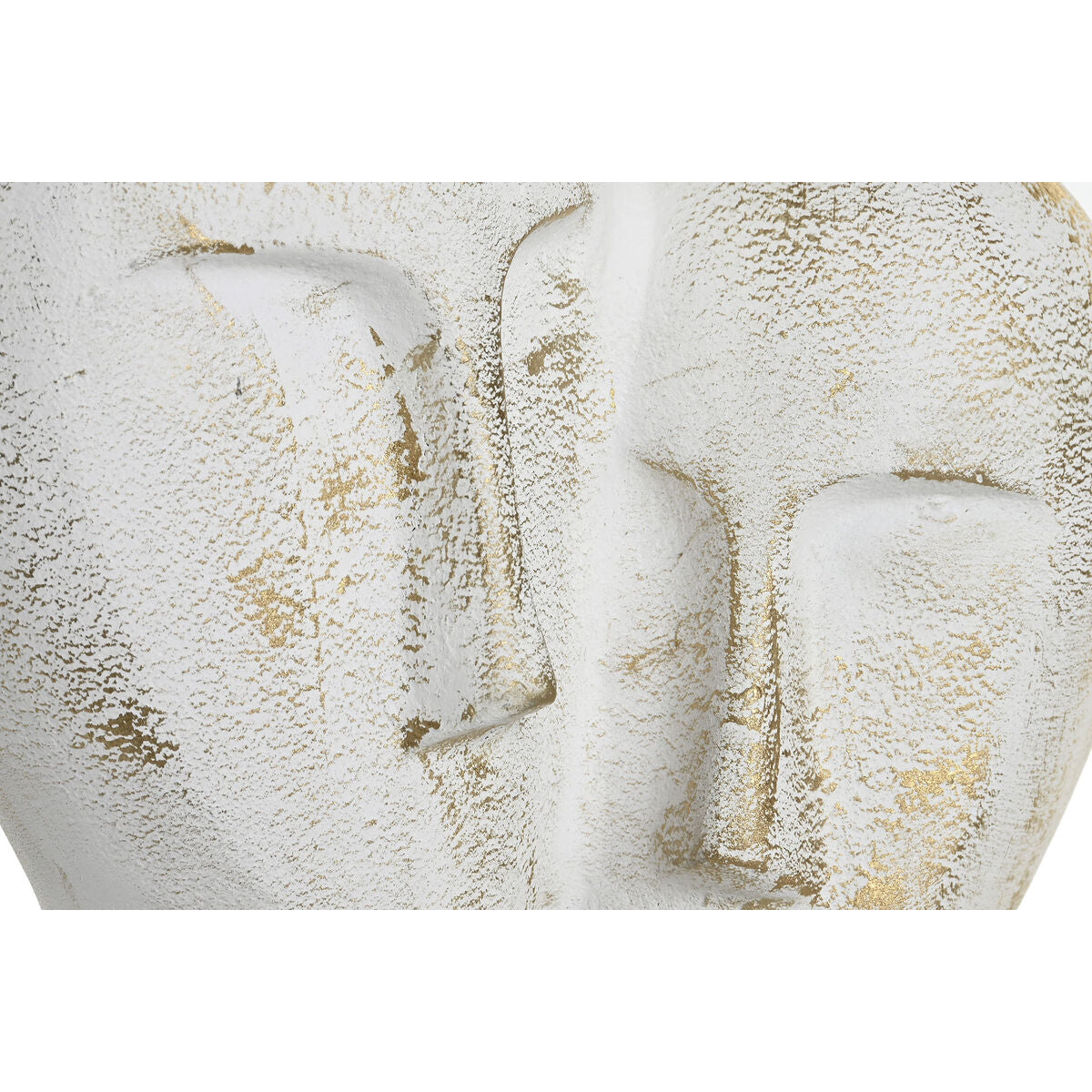 Figurine Décorative DKD Home Decor 23 x 10 x 30 cm Visage Doré Aluminium Blanc