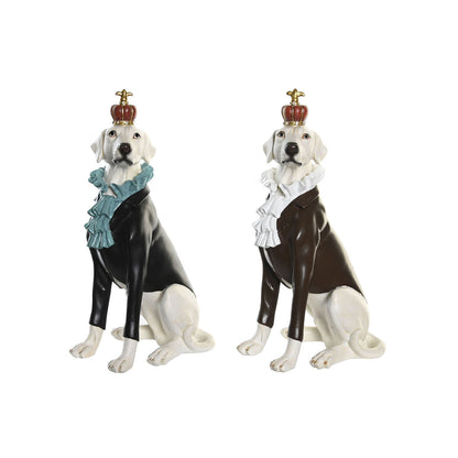 Figurine Décorative DKD Home Decor 19,5 x 16 x 38,5 cm Noir Blanc Chien (2 Unités)