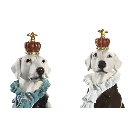 Figurine Décorative DKD Home Decor 19,5 x 16 x 38,5 cm Noir Blanc Chien (2 Unités)