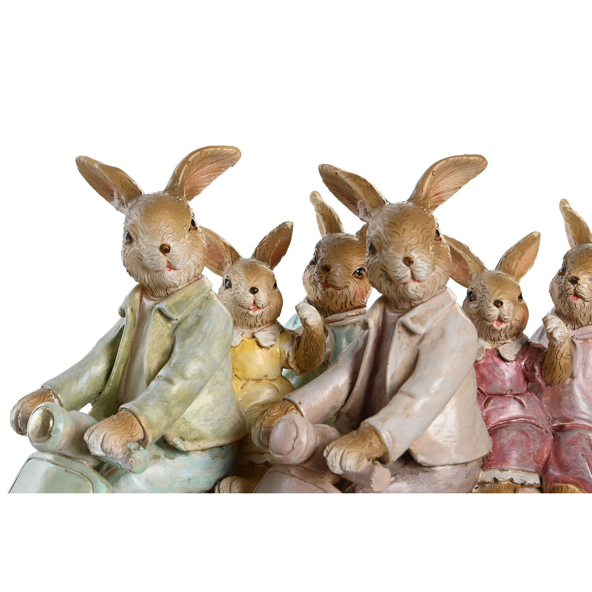 Figurine Décorative DKD Home Decor 17 x 7 x 15,5 cm Rose Lapin Vert (2 Unités)